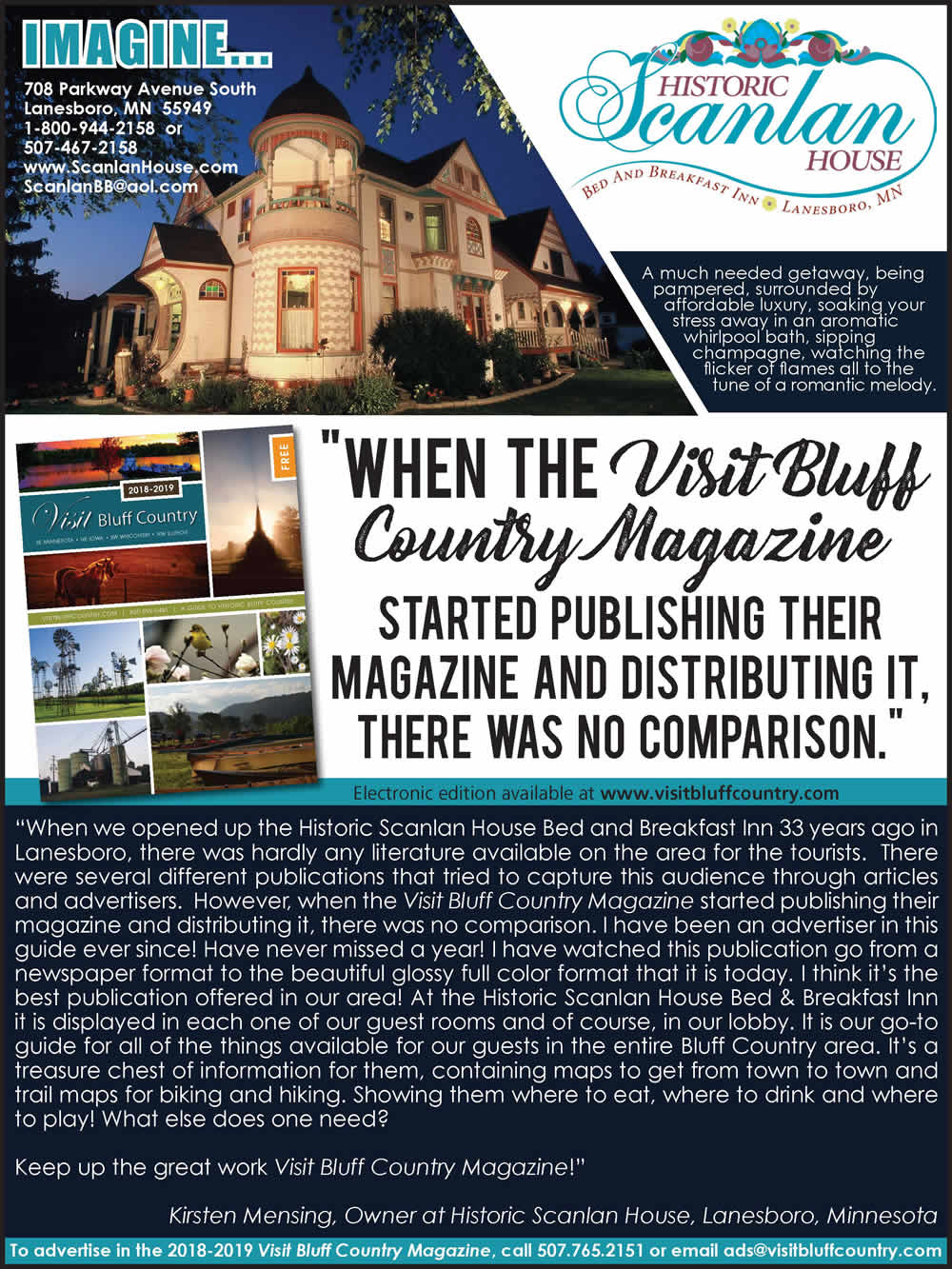 Historic Bluff Country, Minnesota, Wisconsin, Iowa, Illinois, Adams, Austin, Caledonia, Canton, Chatfield, Fountain, Harmony, Houston, Kellogg, Lanesboro, LeRoy, Mabel, Millville, Minneiska, Peterson, Plainview, Preston, Reads Landing, Red Wing, Rushford, Rushford Village, Spring Grove, Spring Valley, St. Charles, Wabasha, Whalan, Winona, Wykoff, Burr Oak, Charles City, Clermont, Cresco, Decorah, Dubuque, Dyersville, Elkader, Fort Atkinson, Froelich, Guttenberg, Hawkeye, Kendallville, Lansing, Lawler, Lime Springs, McGregor, Marquette, Osage, Protivin, Riceville, St. Ansgar, Spillville, Waukon, Alma, La Crosse, Platteville, Tomah, Viroqua, Warrens, Galena, Antiques, Apparel, Art Galleries, Financial, Banking, Craft Beer, Winery, Distillery, Brewery, Camping, B&B, Bread and Breakfast, Vacation Rentals, Amish, Scenic Byway, River, Fishing, Hunting, Canoe, Kayak, Tubing, Fly Fish, Golf, Recreation, Hiking, Theatre, Movies, Shopping, Gifts, Niagara Cave, Commonweal, Spam Museum, Root River State Trail, Beaver Creek Valley State Park, Horse Riding, Tours, Biking, Rentals, Skiing, Music, Stand Still Parade, Trout, Prairie Visions, Shooting Star, Lake Louise State Park, Steam Engines, Grumpy Old Men, Museums, Lakes, Upper Iowa River, Mississippi River, Laura Ingalss Wilder, Apple Blossom, Cranberry Festival, Veterans