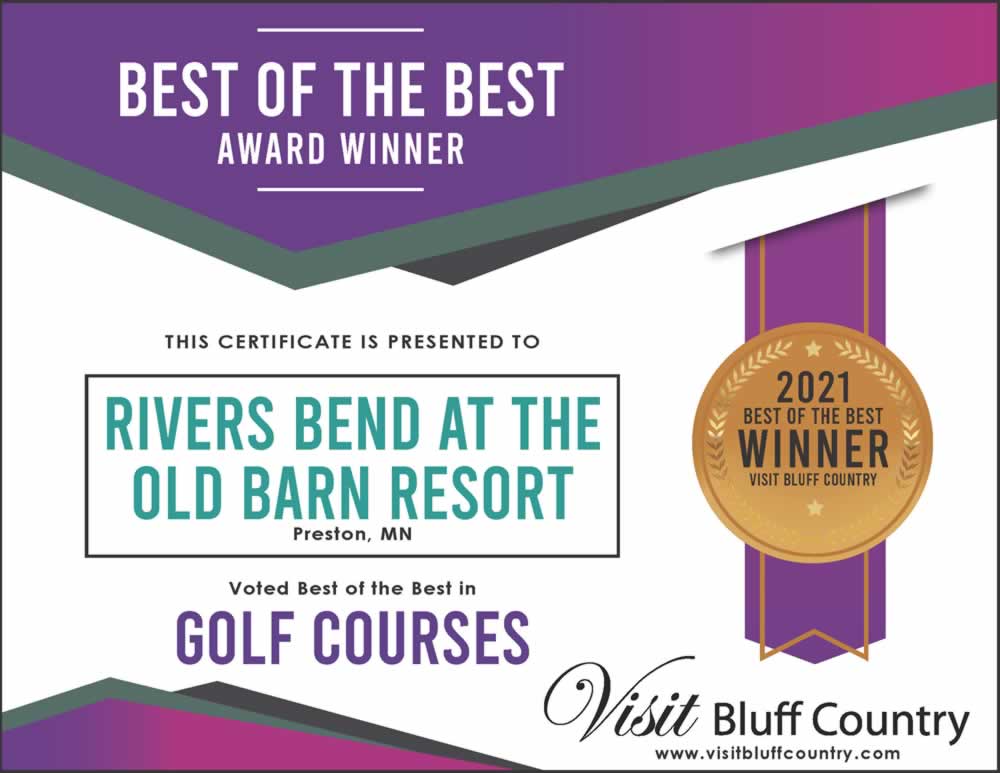 The Best Golf Course in Bluff Country at Rivers Bend Golf Course at the Old Barn in Preston MN