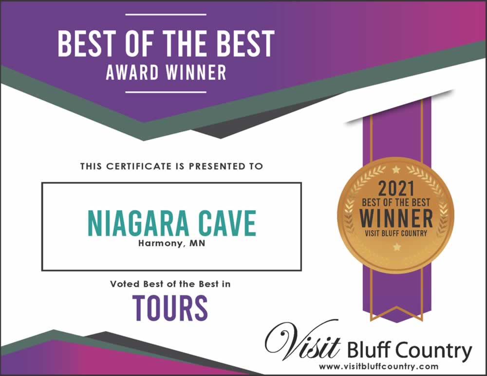 The Best Tour in Bluff Country is at Niagara Cave in Harmony MN