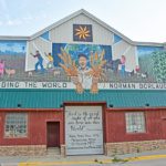 The life and times of Dr. Norman Borlaug are illustrated on a 50' x 30' mural in Cresco, Iowa. Photo by Charlene Corson Selbee