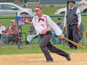 In vintage baseball, players do not use gloves, only one ball is used for the entire game, and the bat is a round wooden stick with a maximum diameter of 2.5 inches. Photo submitted